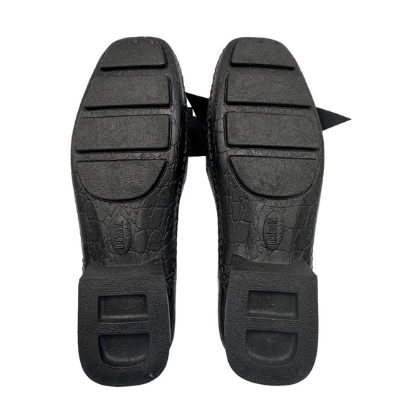 OKA. b Mules Black Croc Embossed Spa Shoes with Bow Size L (9.5-10.5) - Picture 7 of 9